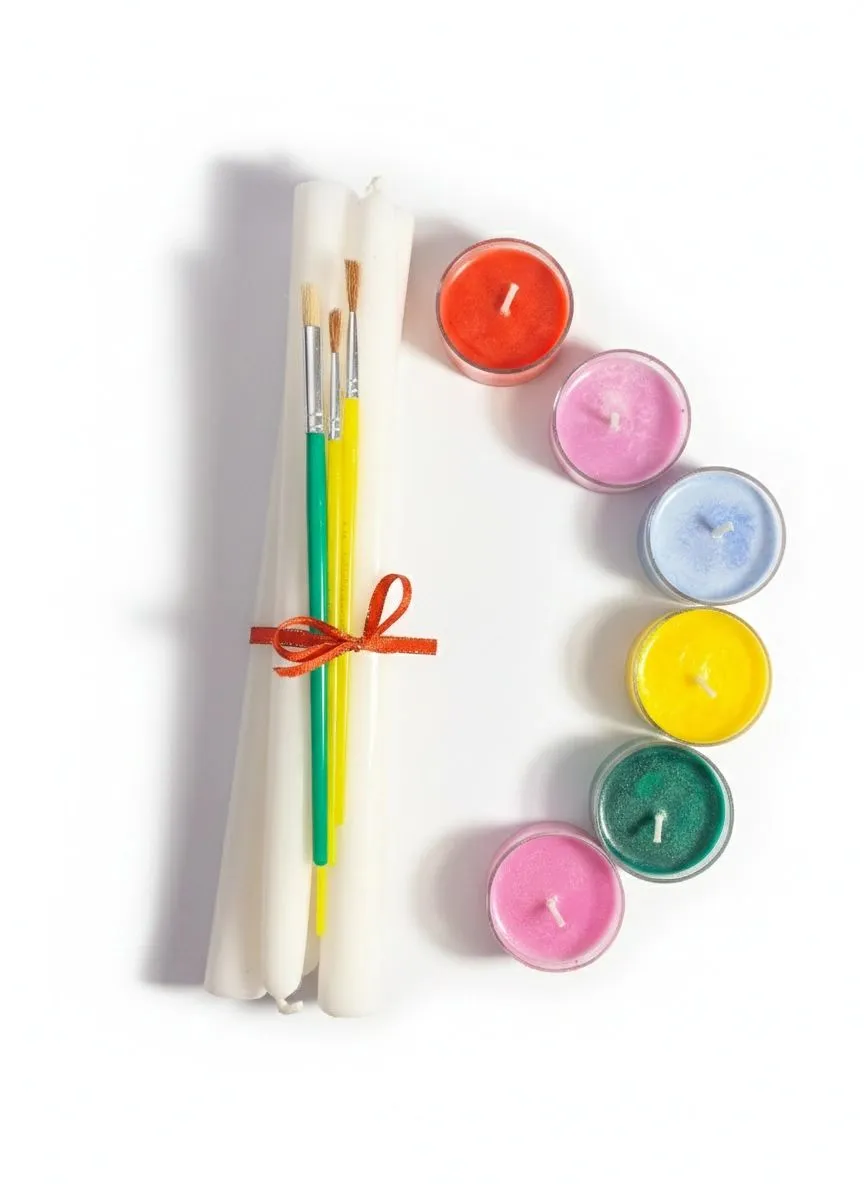 Velas para Pintar con Cera Líquida - Regalo Original y Creativo | Kit Completo Velas Decorativas Personalizadas | Pinta con Fuego ed. Titi